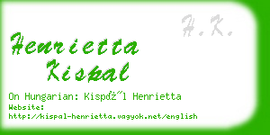 henrietta kispal business card